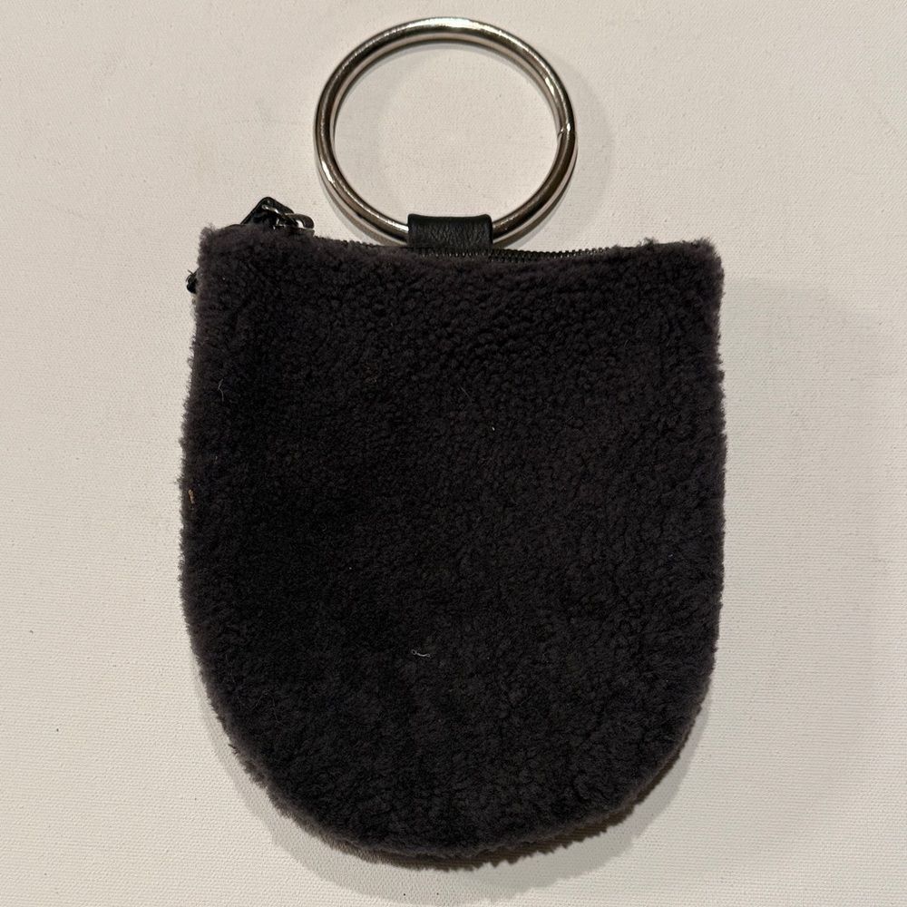 Plush Black Keychain Pouch